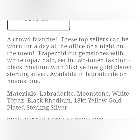 Stella Blue " Lucy In The Sky" Labradorite and moonstone - Picture 5 of 5